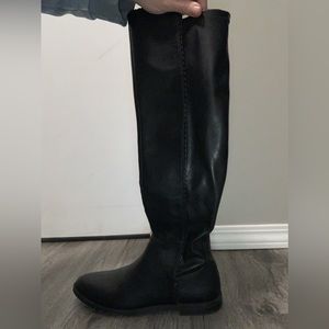 Franco Sarto high-knee black leather boots - size 8